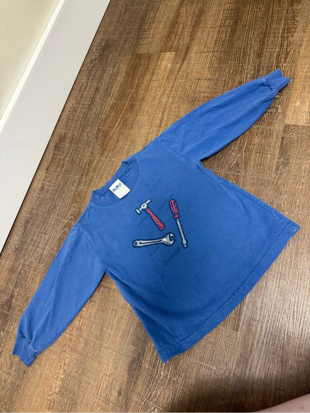 OshKosh B'gosh Royal Blue Crewneck Sweater with Tool Graphic 3T
